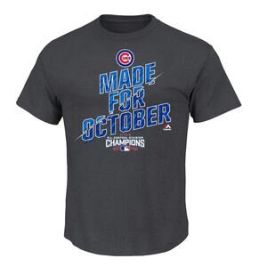 Chicago Cubs Made For October 2016 Division Champions Majestic Shirt Size S